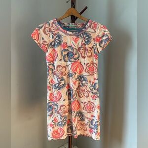 Boden Pink Floral Cotton Shift Short Sleeve Dress